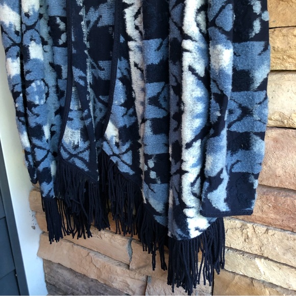 Lucky Brand blue fringe open cardigan sweater NWT Medium & XL - Picture 7 of 14